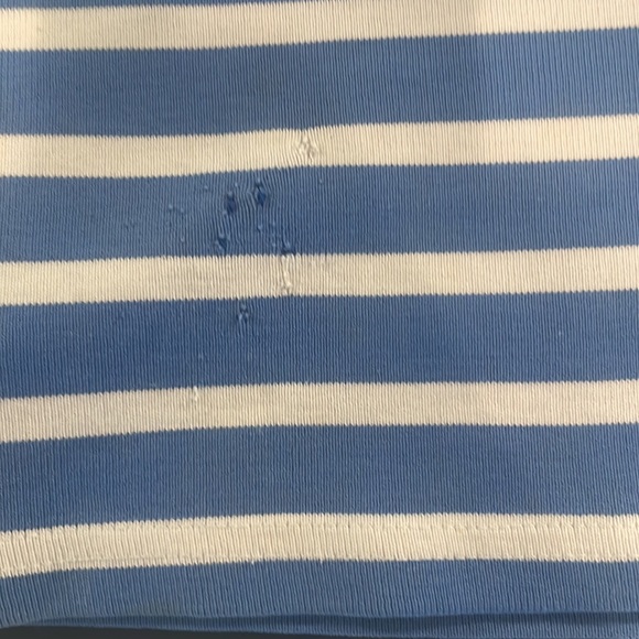 Vintage 1990s Ralph Lauren top striped blue white 100% cotton women’s size M - Picture 8 of 12
